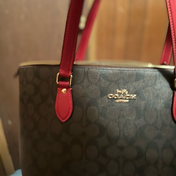 XL Coach tote brown and red - Picture 11 of 12